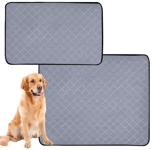 3 Pack Dog Pee Rug Washable Dog Rug Anti Slip Mat for Lawn 20x24in Gray Solid Color