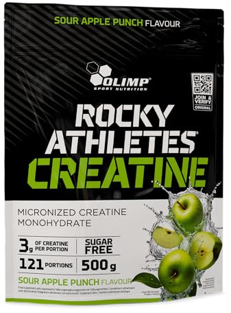 Olimp Rocky Athletes Creatine monohydratpulver – 500 g, Sour Apple Punch | Booster pre Workout