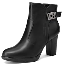 QUEEN HELENA Tronchetti con Tacco Alto Stivaletti Donna X33-105 (Nero, Taglia unica, Sistema Taglie Calzature EU, Adulto, Donna, Numero, Media, 36)
