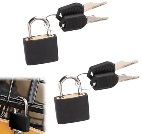 2 Ensembles Cadenas à Bagage Mini Cadenas Petit avec 2 Clés Casier clé Valise Cadena Valise Avion pour Voyage Ecole Gym Vacances Casiers Sac D'ordinateur Portable Noir