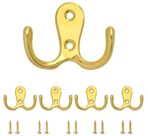 SZWLJ 5 pièces de Patère Murale double Dorée