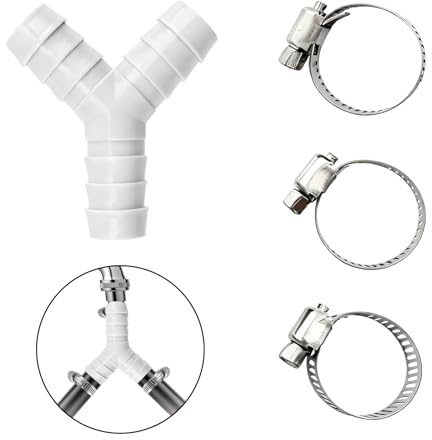 Jetstream Adattatore di Scarico per Lavatrice, Raccordo a Y, Distributore a 2 Vie, Adattatore per Tubo Flessibile, Tubo di Alimentazione Distributore, compatibile con Lavatrice, Lavastoviglie
