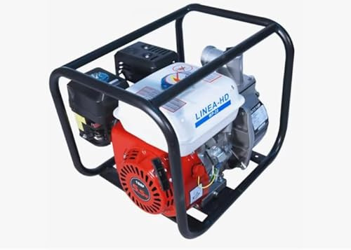 LINEA HD Motobomba de Agua a gasolina, motor 4T, 210cc, 6,5CV, para mangueras de 80mm (3), 7m succión