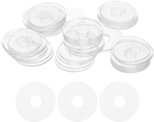 FELTECHELECTR Juntas Transparentes Planas para Tornillos 50 Piezas Arandelas de Fijación de Vinilo para Manijas de Puertas de Ducha Accesorios de Reparación de Baño 0,79 Pulgadas
