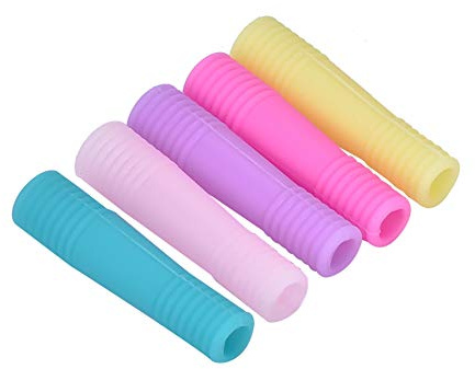 Yinhing Cuticle Nipper Cover Cuticle Scissors Ex 10Pcs Manicure Silicone Protective Sleeve for Nail Scissors Dead Skin Soft Drop Silicone Cover (Long Thread Protective Sleeve)