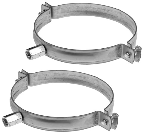 Ø 100 mm/Ø 10 cm galvaniserad rörupphängning – 2 stycken – rörvägg eller takmontering – PVC-rörhållare – metallkanalfäste – rörledningshållare – styv rörhållare