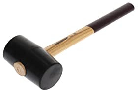 GEDORE Maillet caoutchouc avec manche en bois, Maillet en cuir, Ø 75 mm, Marteau avec manche en frêne, Avec 2 tables plates, Outil, Forgé, 226 E-3