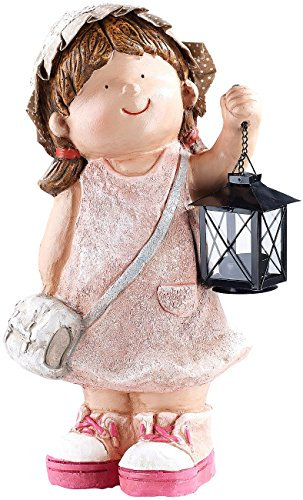 Royal Gardineer Dekofigur mit Laterne: Handbemalte Deko-Figur Klein-Anne mit Laterne (Gartendekoration, Dekofiguren Garten, Kleine Figuren)