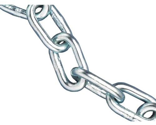 Faithfull FAICHAL525C Zinc Plated Steel Chain Reel A-Link 5 mm Link Dia. 25 m Reel. 160 kg Load Limit, Silver
