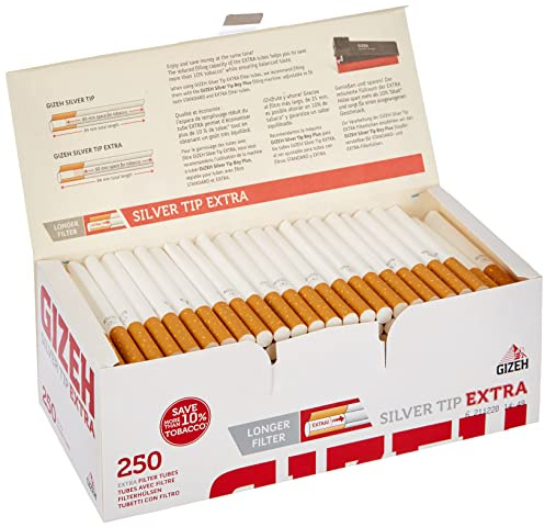 gizeh Extra lange Filter, silberfarben, 4 Packungen à 250 Stück
