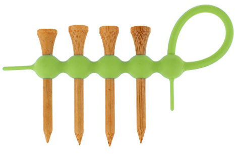 Generic Gummi Mini Golf Tees Halter Werkzeugträger Clip + 4pcs Holz Golf-Tees