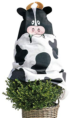 AFP Winterschutz Vlieshaube Kuh ELSA, 120 x 125cm, 50g/qm Kübelpflanzensack Gartenvlies atmungsaktiv - Pflanzenschutz Winter/Kordel / 2 Jutesäckchen gratis