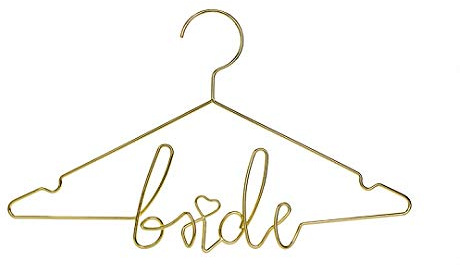 Miss Lovely Kleiderbügel Bride aus Metall in Gold/Hochzeits-Accessoires Braut Hochzeits-Deko Dekoration Brautkleid Zubehör Hochzeitszeremonie JGA Junggesellinnenabschied