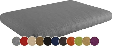 sunnypillow Coussin Assise pour Canapé Palette - Matelas Extérieur Impermeable, Anti UV - Siège 120 x 60 x 15 cm - Coussin Salon de Jardin, Terrasse, Balcon - Gros Coussin de Sol - Gris