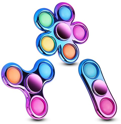 Figrol Fidget Toys 3 Pack,Pop Fidget Spinner for Kids & Adults Relieves Stress and Calm Down,Sensory Toys for Kids with Autism ADHD Toy
