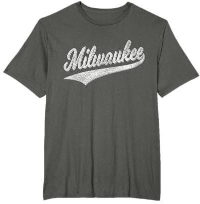 Milwaukee Wisconsin Script Baseball Sport Trikot Flagge T-Shirt