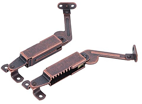 Charnière à Ressort pour Couvercle, Support Réglable Gauche/Droite/Milieu pour Armoire de Cuisine, Coffre à Jouets et Coffre-Fort, Système de Fermeture Douce, Maintien Stable et Installation Facile, M