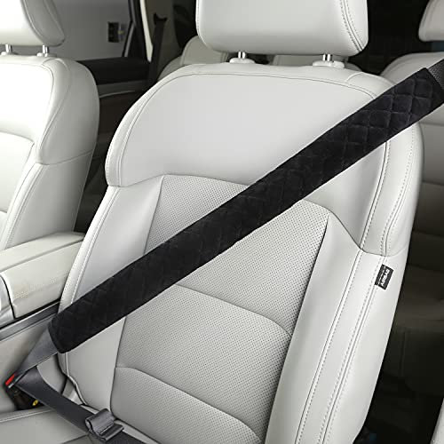 Extra Long Seatbelt Covers for Adults Kids Women & Men, Super Soft Car Seat Belt Strap Cushion for Sedan SUV Trucks, Shoulder Neck Chest Protector Pad, Auto Interior Accessories, 1pc, Black, 65cm