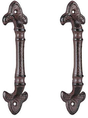 Relaxdays Möbelgriffe Vintage, 2 Stück, Türgriffe antik für Schränke & Schubladen, Gusseisen, 20 cm lang, versch. Farben | Schubladen, Schiebetüren, Gusseisen, 20 cm