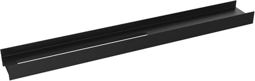 emco Aura Ablage mit Handtuchhalter links | Aluminium-Halterung | hochwertiges Relingsystem für Handtücher und Badutensilien, matt schwarz, modern.