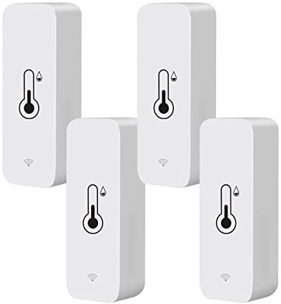 Tuya Zigbee Smart Hygrometer Thermometer, 4 Stück WiFi-Hygrometer, Thermometer, kabelloser Temperatur- und Feuchtigkeitsdetektor für Zuhause und Gewächshaus
