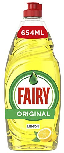 Fairy Lemon Washing Up Liquid with LiftAction. No Soaking, No Grease, No Fuss & Gentle On Your Skin 654 ML