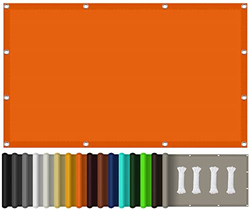 Voile D‘ombrage Rectangulaire 1.5 x 2.6 m Imperméable Solaire Voile D'Ombrage Protection des Rayons UV à 98% avec Corde pour Voiture,Restaurant,Jardin, Orange