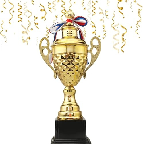 MSYU Gold Trophy Award - Large Trophy Cup for Awards, Sports, Competitions, Tournaments, & Parties, for Champion Winners & League Achievements,37 cm