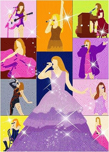 Ljevandria Taylor Diamond Painting - Set di pittura a mosaico per adulti, kit artistici con immagini a mosaico, strass, motivo a punto croce, artigianato per la decorazione della casa, per le pareti