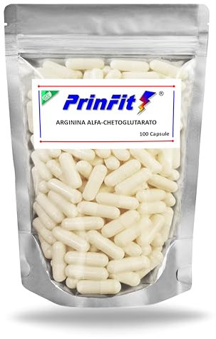 100 Capsule Farmaceutiche Arginina AAKG Alfa-Ketoglutarato 100% - Integratore alimentare di L-Arginina Alpha Chetoglutarato per Sportivi per Pre Workout potente Vegan stimola Ossido Nitrico
