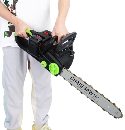 Makamsui 16 Inch Brushless Cordless Chainsaw, Battery Powered Electric Chainsaw with 2 x 4Ah Batteries, Auto-Lubrication Chain Saw for Tree Felling, Pruning, Logging and Firewood Black