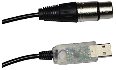 EVURU FTDI RS485 DMX512 TO USB 3PIN 3P DMX 512 XLR FEMALE CONVERTER CABLE Compatible With FREESTYLER QLC STAGE CONTROLLER KABLE(Size:5M,Color:Color B)