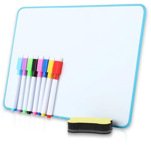 wenrescry Dry Erase Kleines Whiteboard mit Anti-Rutsch-Ständer, Doppelseitiges Magnetisches Whiteboard mit Stiften, Magnet und Radiergummi, für Studenten, Klassenzimmer, Büro (32 * 23)