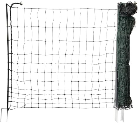 horizont Hundezaun easyLine mobil, 50m lang 105cm hoch | Mobiler Zaun ohne Strom, 14 PVC-Pfähle mit Doppelspitze, Hundezaun Camping, Gartenzaun, grün