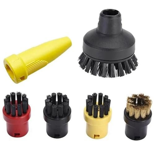 TUBBEK Kit de 6 boquillas de Cepillo Redondo for Limpiador a Vapor for karcher SC1 SC2 SC3 SC4
