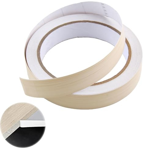 Melamine Edge Banding, 18mm X 10m Wood Self-Adhesive Furniture Edging Strip Peel and Stick Edging Tape Without Ironing Pre-Glued Veneer Tape For Furniture Restoration, Cabinet Repair
