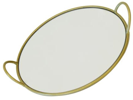 Cabilock 1pièce Plateau De Service Rond Avec Poignée Laiton Pour Dîner Et Décorations De Élégant Et Pratique