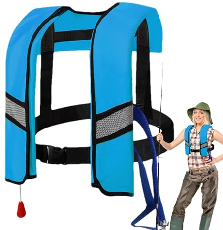 Chaleco salvavidas unisex para adultos, chaleco salvavidas de nailon para adultos, inflado automático, chaqueta de flotabilidad portátil, chaleco de esnórquel para tabla de remo, flotante