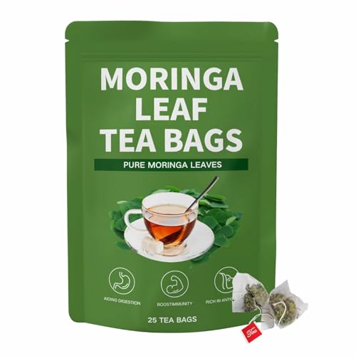 Bolsitas de Té de Hoja de Moringa Pura: 25 Bolsitas Piramidales para Una Infusión Rica en Nutrientes y Momentos de Bienestar Ritual Diario