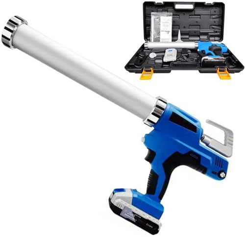 Electric Caulk Gun, 21V Battery Operated Caulking Tool with 6 Adjustable Speeds and Anti-Drip Function for Sealing and Filling