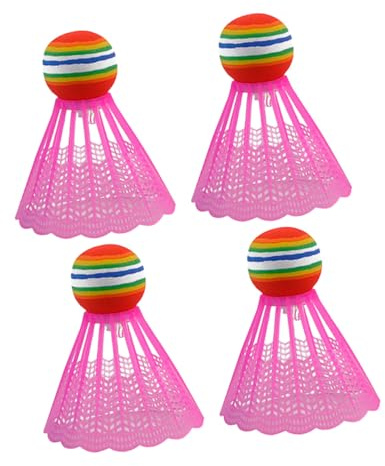 MAGICLULU 4 STÜCKE LED Nacht Badminton Federbälle Nylon mit Hoher Stabilität und Haltbarkeit für Indoor Outdoor Spiel und Schule Geeignet für Anfänger und Freizeitspieler