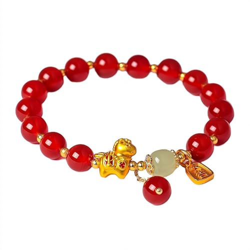 Bracelet à breloques en forme de cheval pour le Nouvel An 2026, réglable et coloré en cristal, signe du zodiaque chinois, Feng Shui, protection porte-bonheur H-orse pour femme, cadeau de Nouvel An