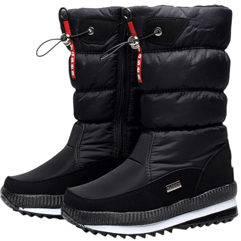 Generico Stivaletti a metà polpaccio per esterni, stivaletti a metà polpaccio isolati impermeabili - Stivali invernali a per esterni,Comode scarpe invernali da donna, stivaletti da esterno antis