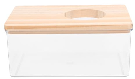 Operitacx Acryl Hamsterbadewanne mit Abnehmbarem Deckel und Loch Leicht zu Reinigen Multifunktional Geeignet für Sandbad und Kleintier Badezimmer