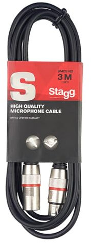 Stagg SMC3 RD Cavo per microfono 3 m XLR Maschio a Femmina