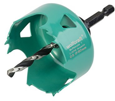 wolfcraft Sega a tazza in acciaio al carbonio, Ø 60 mm I 5966000 I Per l'installazione di materiale elettrico e di sanitari su legno e materiali per costruzioni a secco