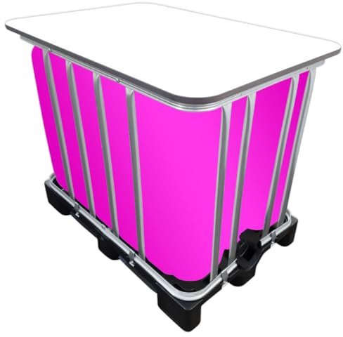 REKUBIK 600l IBC LED Kubik® Stehtisch auf PE-Palette