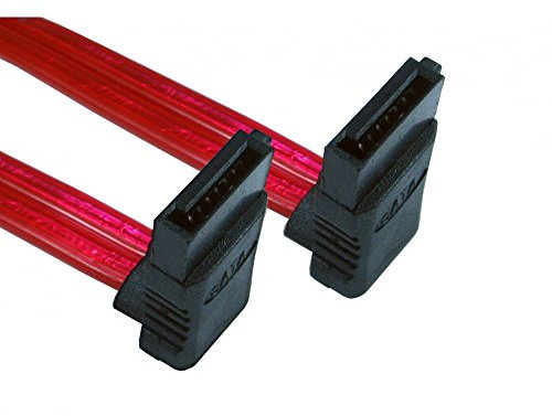 Bluecharge Direct 45cm Serial ATA SATA II 2 Hard Drive Data Cable Lead 0.5m Right Angle RA-RA RED