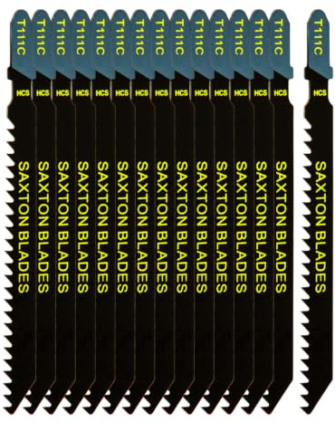 Saxton T111C Stichsägeblätter für Holz, für Bosch, Dewalt, Hitachi, Makita, Festool etc., 15 Stück
