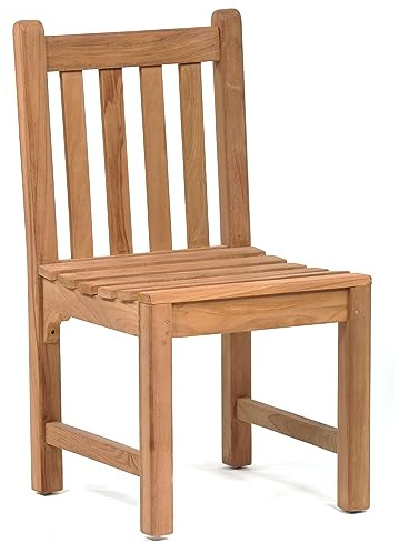 BrackenStyle Benson teak sidostol – utomhus trä trädgård uteplats säte